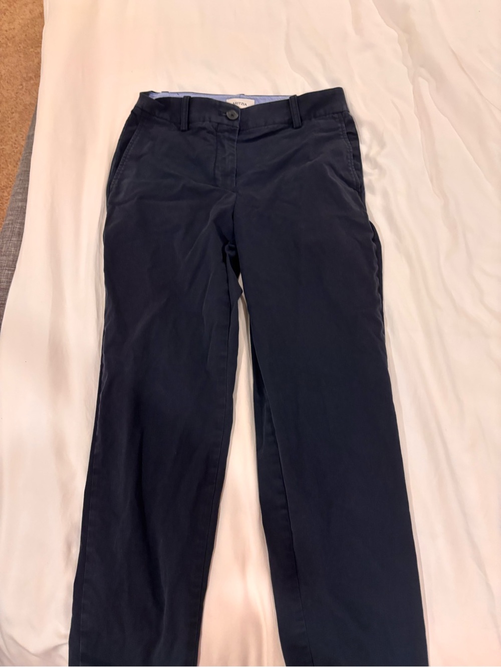 Aritzia Light Blue Waistband Shorts with Navy Liner
